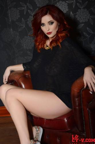 Such A Gorgeous Redhead Doll Lucy Vixen Has Lifted Dress Up And Played With Big Melons on picsofsex.com