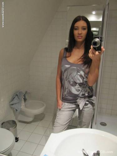 Natalie Winter Strips Out Of Her Jeans And Lingerie Taking Photos Of Herself In The Mirror on picsofsex.com