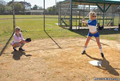 Uniformed Moms Britney Brooks, Kristen Cameron And Brianna Ray Have Lez Fun After Playing Baseball on picsofsex.com