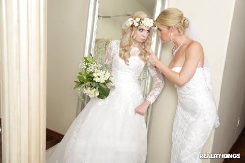 Young Bride Lexi Lore Shares Hard Dick With Her Stepmother on picsofsex.com