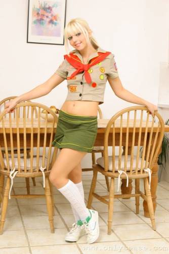 Girl Scout Rachel C Strips Down To Her White Cotton Panties And Shows Her Perky Tits on picsofsex.com