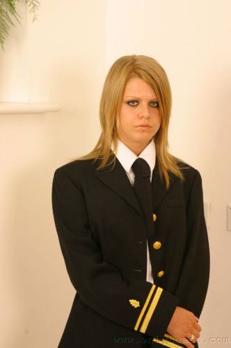 Fair Chick Sammy Jo Strips Off Her Navy Uniform And Admirably Poses In Lingerie on picsofsex.com