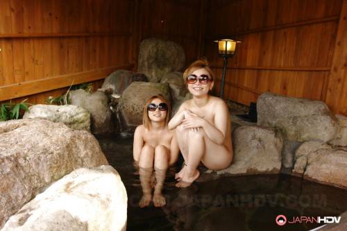 Japanese girls get naked outdoor and showing their hairy pussies for public - Japan on picsofsex.com