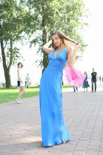 Melena A Gets Rid Of Her Blue Dress In Public And Shows Off That Peachy Pussy Of Hers on picsofsex.com