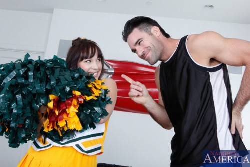 Brunette Cheerleader Mindy Lynn Gets Heavily Hammered By Her Coach And Fed With His Cum on picsofsex.com