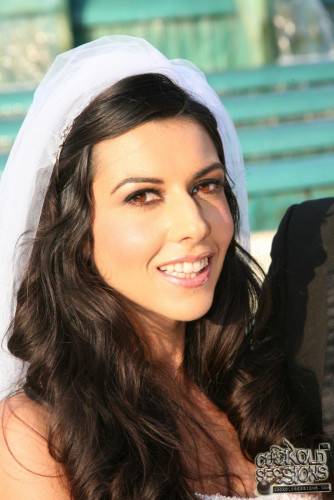 Black And White Guy Are Furiously Fucking The Beautiful Bride Lou Charmelle on picsofsex.com