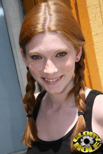 Redhead Chick Amelia Rose Sucks And Grinds Her Cooch On A Black Gloryhole Schlong on picsofsex.com