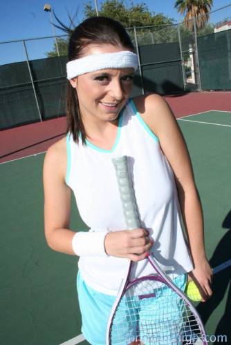 Sweet Big Boobed Tennis Player Denice Klarskov Gets Her Pussy Poked In The Locker Room on picsofsex.com