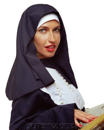 Naughty Nun Sophie Evans Shows Off Her Bare Butt And Plays With Her Slit on picsofsex.com