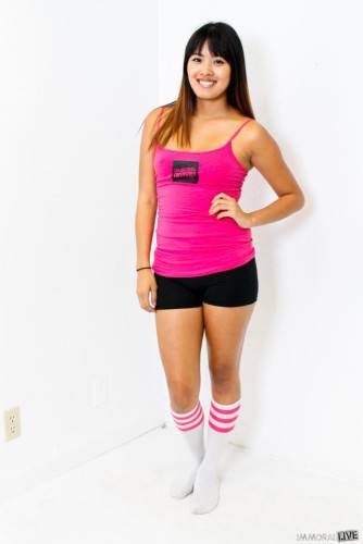 Asian Honey Angelina Chung Makes Her Solo Session A Softcore One By Stripping A Cute Uniform. on picsofsex.com
