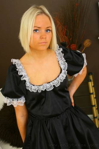 Fair Haired Parlor Maid Emma B Loves To Model In Her Very Nice Lingerie on picsofsex.com