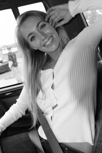 Filthy Chick Hayley-Marie Coppin Shamelessly Stripped And Showed Nude Titties In The Car on picsofsex.com