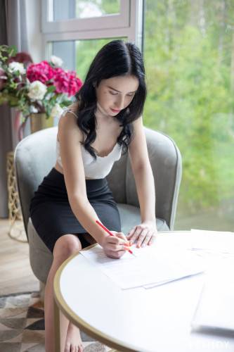 Sasha Jane in Work Break by Femjoy on picsofsex.com