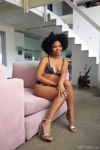 Selva Lapiedra Adorable Black Babe Undresses Playfully - Brazil on picsofsex.com