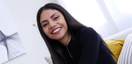 Cute Latina brunette slides on cock on casting on picsofsex.com